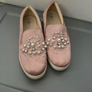 Women’s size 10 big Buddha slip on satin pink sneaker